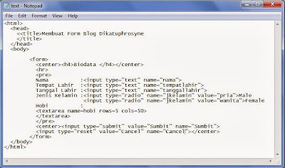 contoh kode form HTML