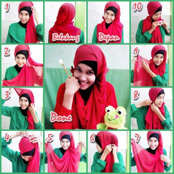 Hijab Cantik Muslimah: Tutorial Pashmina Sifon Polos 1