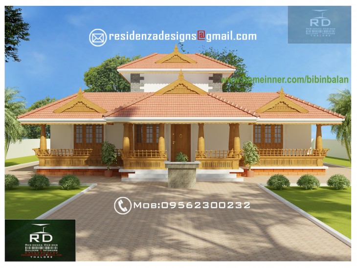 2390 sq ft Traditional Nalukettu Model Home Design