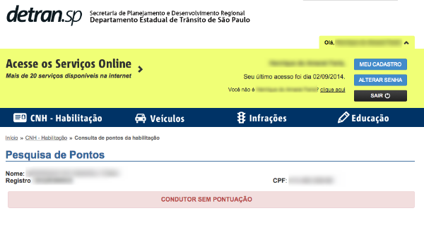 Como consultar os pontos da Carteira de Habilitação pela 