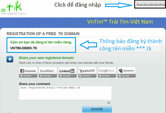 Hướng dẫn cách đăng ký, cài đặt tên miền miễn phí Dot.TK