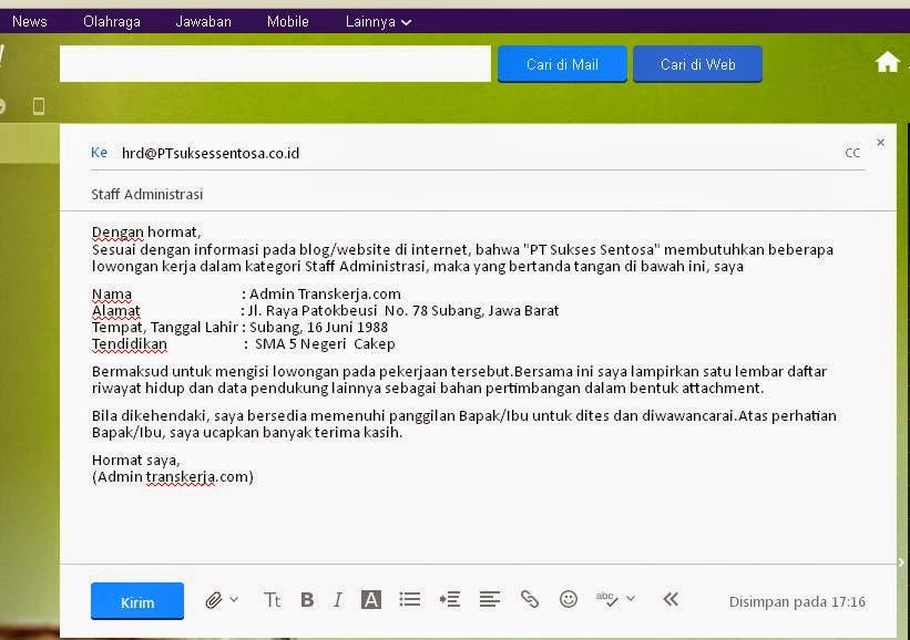 Cara Mengirim Surat Lamaran Kerja Lewat Email - ben jobs