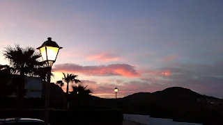 a glowing sunset over the mountains