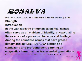 meaning of the name "ROSALVA"