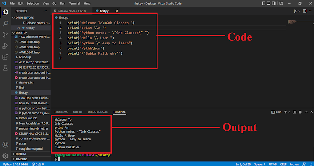 explain Escape Sequences in python with example hindi notes.png