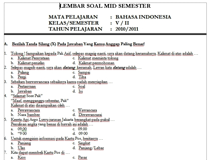 latihan soal bahasa indonesia kelas 1 sd latihan soal bahasa indonesia kelas 1 sd