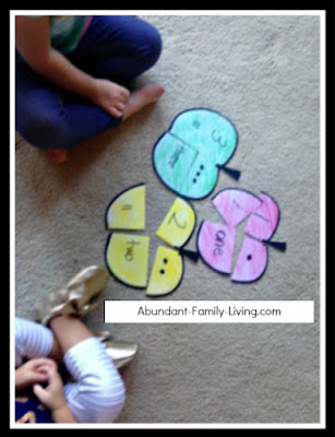 Fall at Abundant Family Living - Apple Puzzles for Teaching Numbers