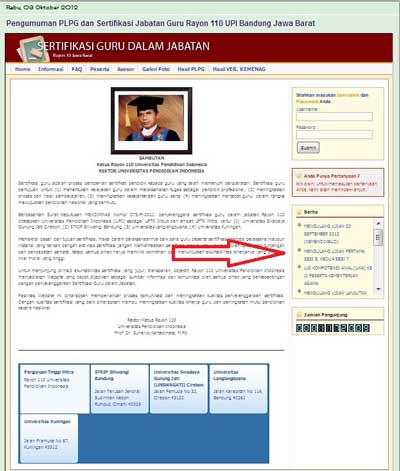 110 sertifikasi Guru 110 UPI Jabatan dan Pengumuman Rayon PLPG Sertifikasi 110 sertifikasi Guru 110 UPI Jabatan dan Pengumuman Rayon PLPG Sertifikasi