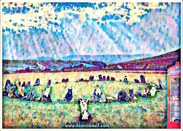 The B Team's Sunkenkirk Stone Circle Selfie ©BionicBasil® Caturday Art Blog Hop