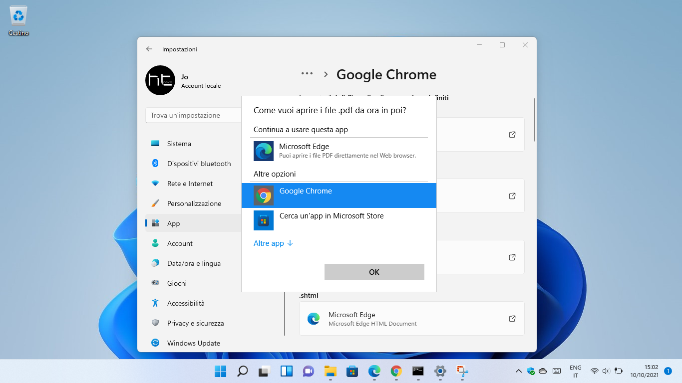 Come cambiare browser predefinito in Windows 11