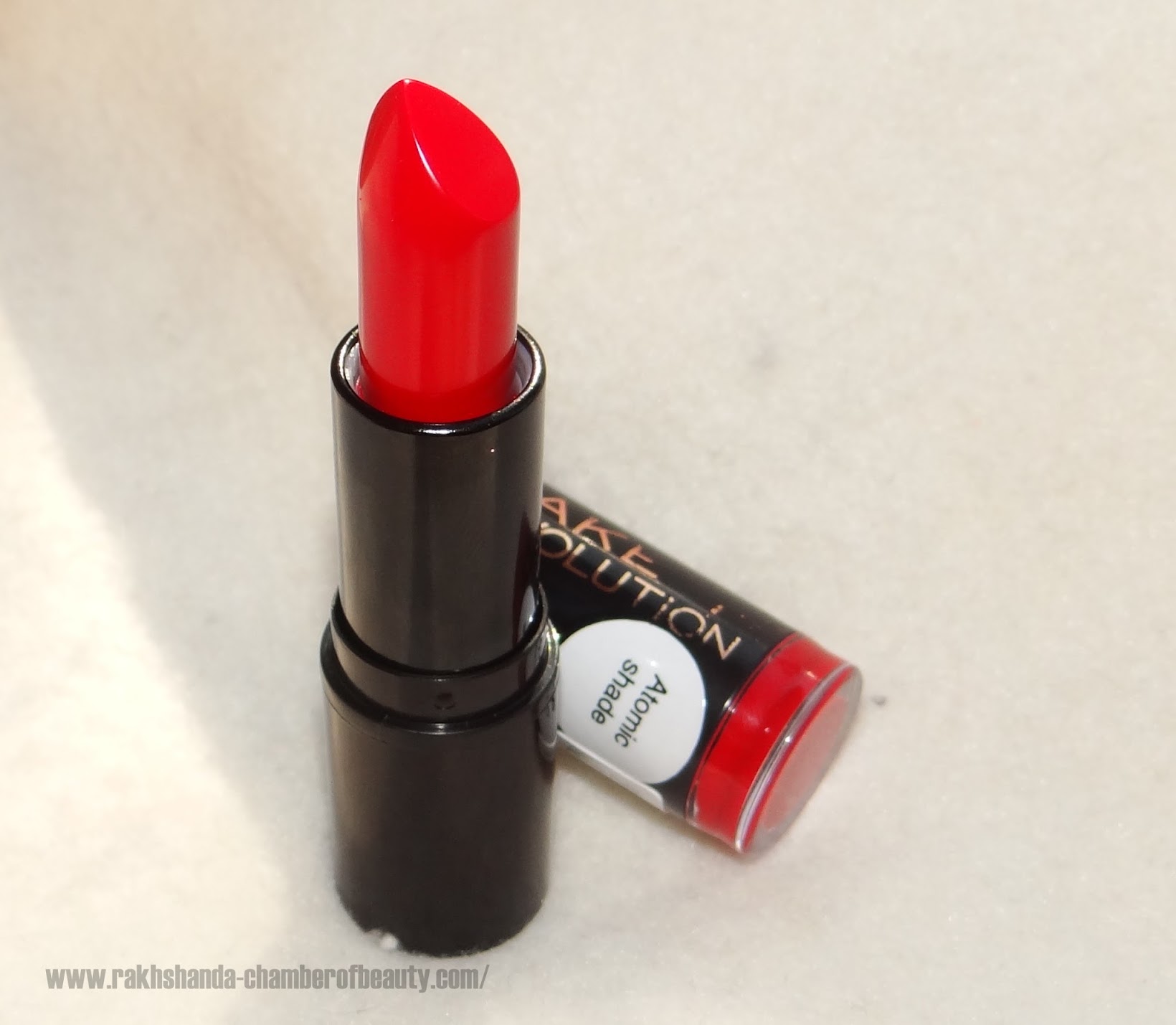 Makeup Revolution Amazing Lipstick in Atomic Ruby - Review & Swatches