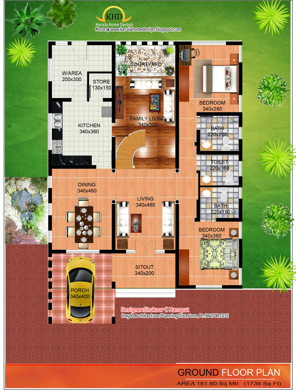 2563 Sq Ft Contemporary  and Kerala  Style Architecture 