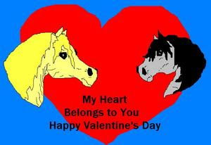 horse theme valentine card