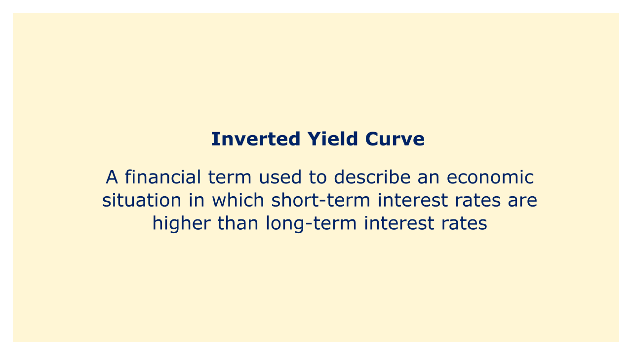 A financial term used to describe an economic situation in which short-term interest rates are higher than long-term interest rates.