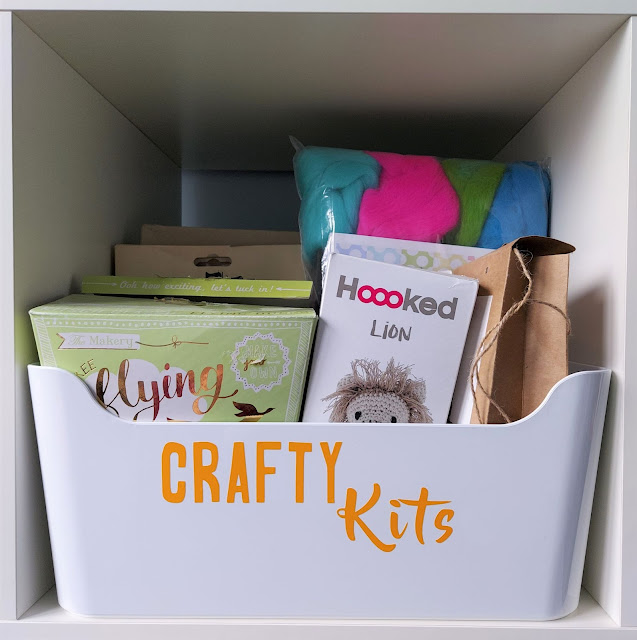 Organise your craft stash using the Cricut Joy to make pretty labels for storage tubs