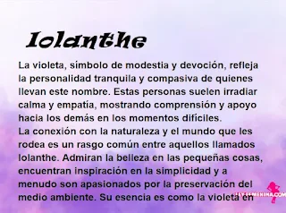 significado del nombre Iolanthe