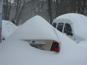 Фото Виталия Бабенко: автомобили занесло снегом