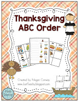 Thanksgiving ABC Order, www.JustTeachy.blospot.com