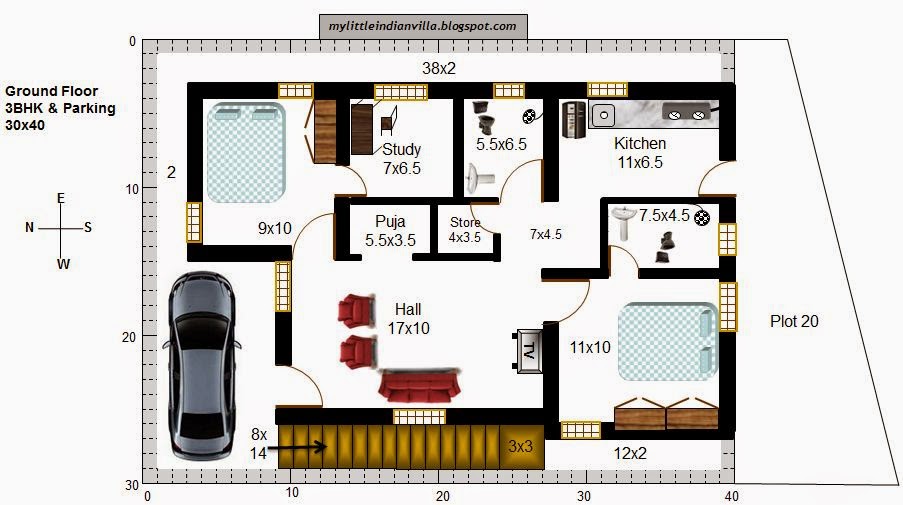 My Little Indian Villa 37 R30 2 5BHK in 40x30 West 