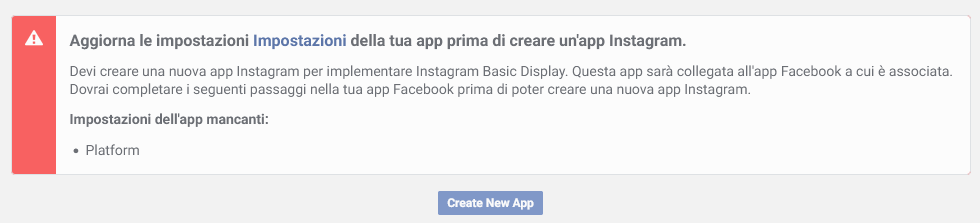 configurare instagram basic display su facebook developer