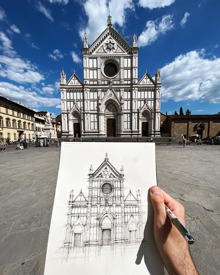 01-Basilica-di-Santa-Croce-Architecture-Drawings-niki_tubi-www-designstack-co