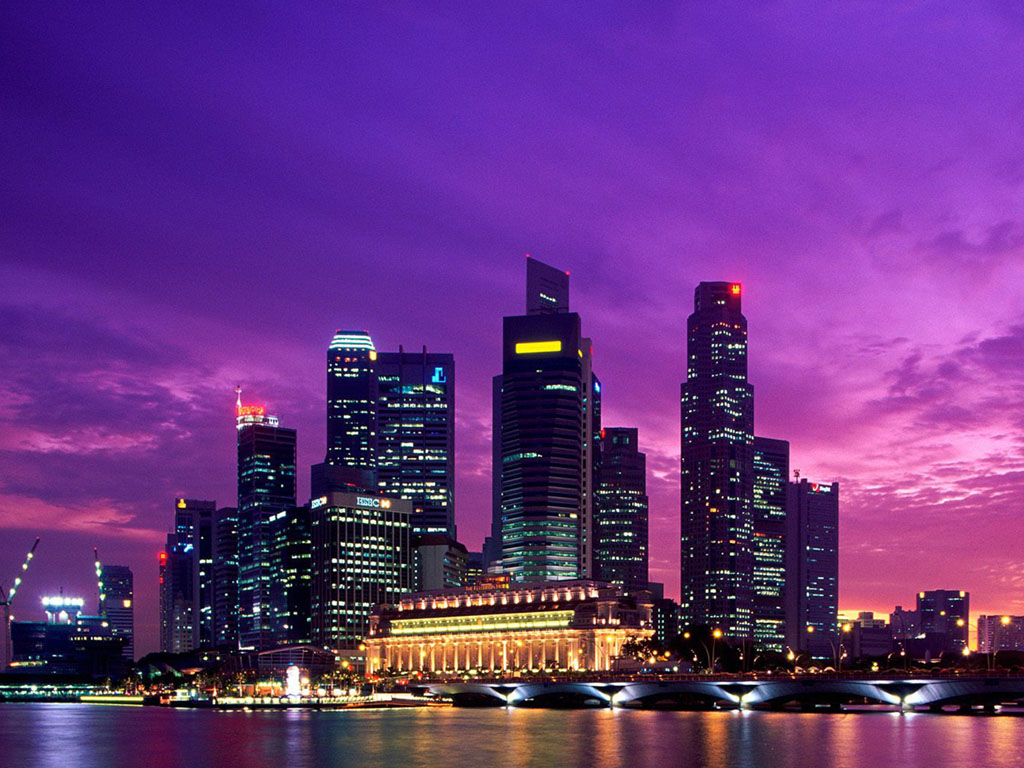   Foto Foto Pemandangan  Kota  Singapura di Malam Hari 