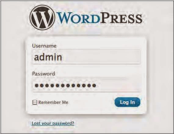 Creating the admin account on WordPress