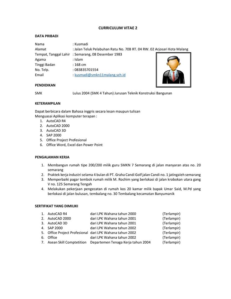 Contoh Curriculum Vitae Untuk Siswa - Contoh 36