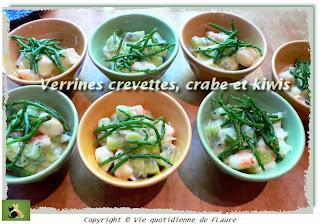 Vie quotidienne de FLaure: Verrines crevettes, crabe et kiwis