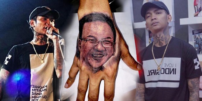 Rapper ini buat  tato  wajah  Ahok di tangannya BERITA 