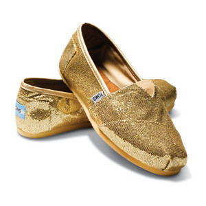 Glitter Toms Shoes on Heels For Her Own Pair Of Comfy Gold Sequined Toms