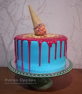 Bolo de aniversário cone gelado