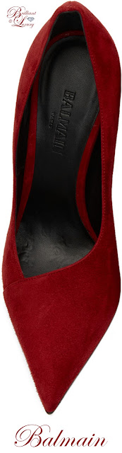 ♦Balmain red suede Agnes high heels #balmain #shoes #red #brilliantluxury