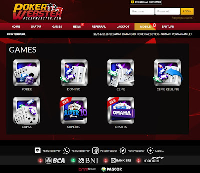 Poker Webster - Tempat Bermain Poker Online Bisa Di Andalkan Di Indonesia