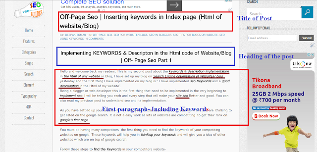 Implementing seo in blogger post |On page Seo