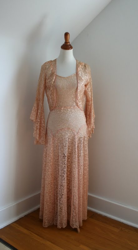 Also just listed in the shop a late 20s early 30s wedding gown in lace and