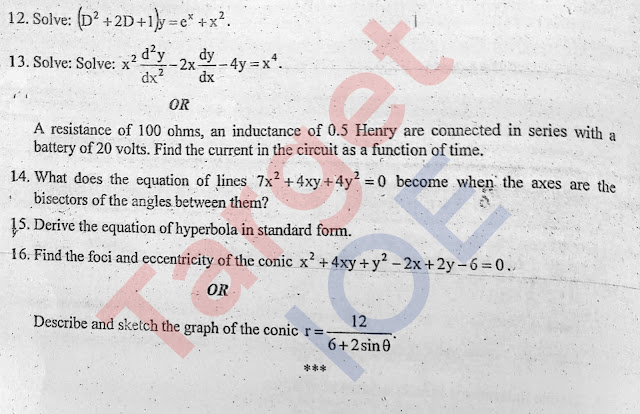 Engineering Maths 1 set 9b