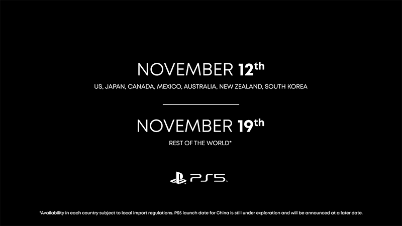 PS5 arrives this November