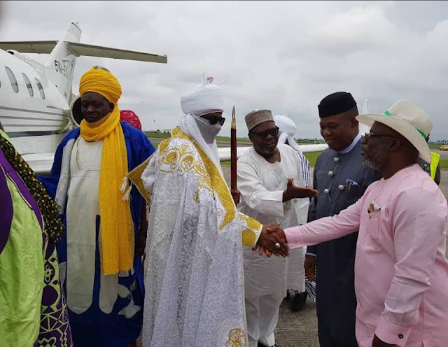  Photos: Emir Sanusi Arrives Akwa Ibom State On A Solidarity Visit To Governor Udom Emmanuel