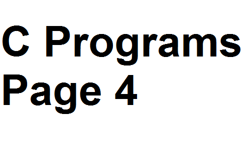 C Programs Page 4