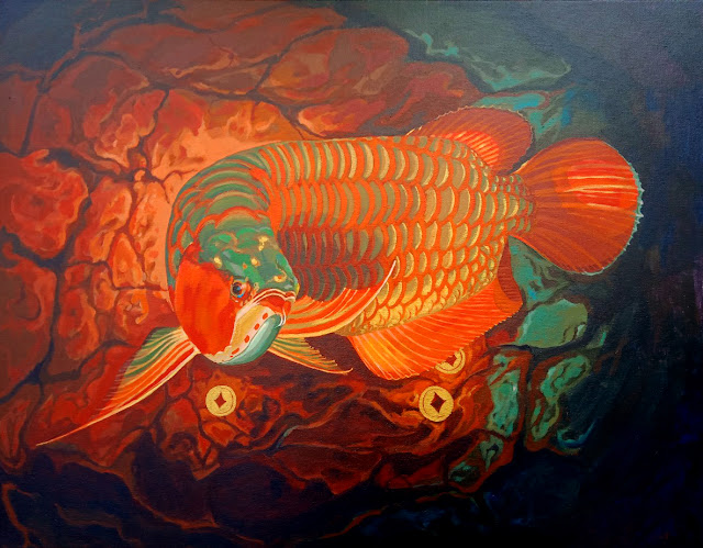 tranh vẽ cá chép