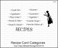 Our Daily Bread designs stamps, Recipe Card Categories