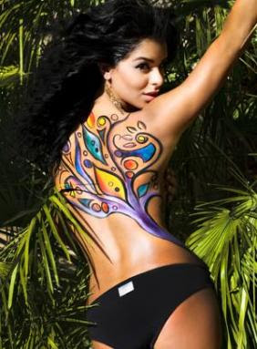 Miss Universe Contestant : Rima Fakih with Body Painting Natural Style