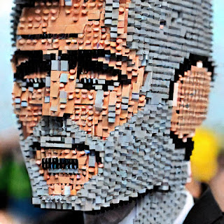 A lego structure resembling actor George Clooney