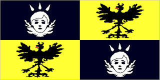 Cherubini family coat of arms flag adapted from 1500s original by John Cherubini Jr.