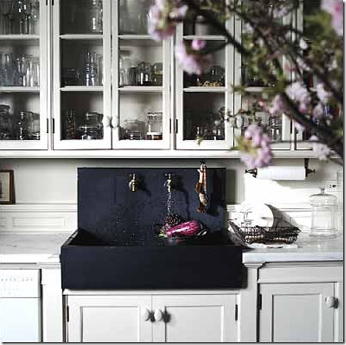 black kitchen sink