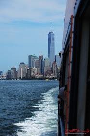 View of One World Trade Center from the Staten Island Ferry, NYNY.  Travel photography by Kent Johnson.