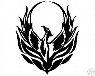 Tribal Flying Phoenix Black Design
