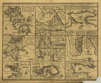 13 maps in one print from 1752