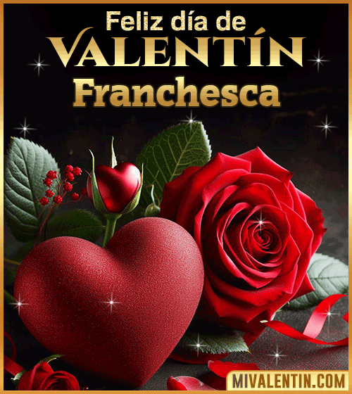 Gif Rosas Feliz día de San Valentin Franchesca